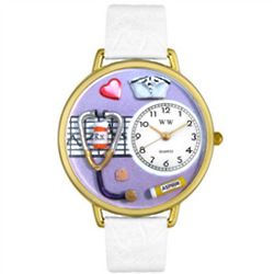 Personalized Lavender Nurse Watch in Gold or Silver Bezel