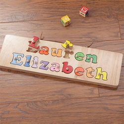 Brightly Painted 2 Personalized Names Puzzle Board