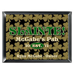 Irish Field of Clovers Personalized Bar Sign