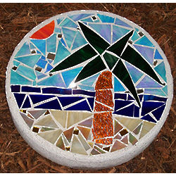 Palm Tree Stained Glass Stepping Stone