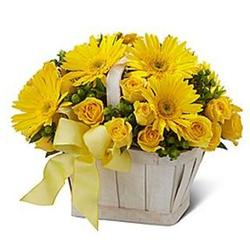 Deluxe Uplifting Moments Floral Bouquet Basket