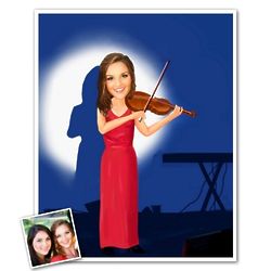 Custom Violinist Caricature Print