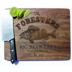Fishing Cabin Themed Personalized Engraved Cutting Board