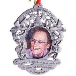 Merry Christmas From Heaven Poem Photo Ornament