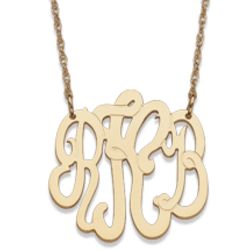 Gold Over Sterling Personalized Monogram Necklace