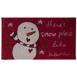 There's Snow Place Like Home Snowman Red Doormat