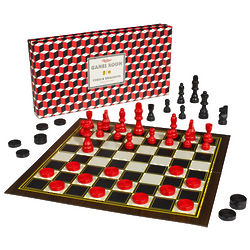 Hypnotic Design Chess and Checkers Set