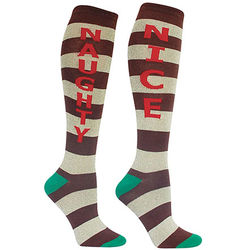 Holiday Naughty and Nice Knee High Socks