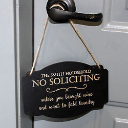 Personalized No Soliciting Sign Unless You Brought Wine Door Sign