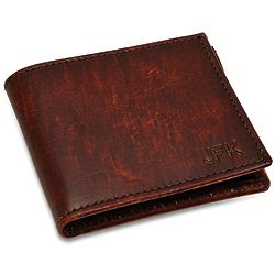 Vintage Brown Leather Embossed Men's Bifold Wallet