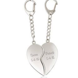 Special Sweethearts 2-Piece Silver Key Ring