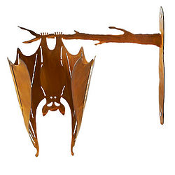 Handcrafted Bat on a Branch Sculpture