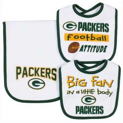 Baby's Green Bay Packers Bibs and Burp Cloth