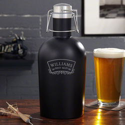 Personalized Timeless Wedding Blackout Beer Growler