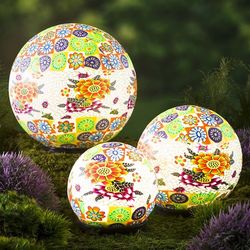 3 Floral Garden Globes