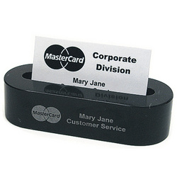 Executive Black Marble Desktop Business Card Holder