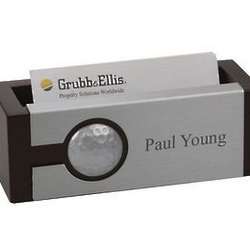 Personalized Golfer's Wooden Business Card Holder