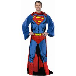 Superman Throw Blanket with Sleeves