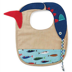 Baby's Fish Bib with Pacifier Clip