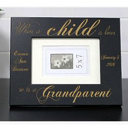 A Grandparent Is Born Personalized Wood Frame