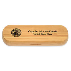 Personalized Navy Bamboo Pen and Box