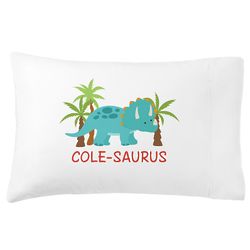 Personalized Name-A-Saurus Triceratops Plush Pillowcase