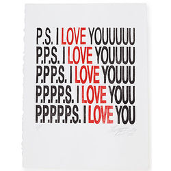 P.S. I Love You Linocut Print