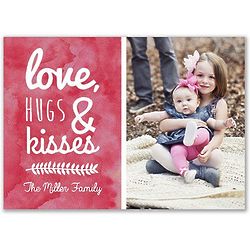 12 Love, Hugs & Kisses Personalized Photo Cards