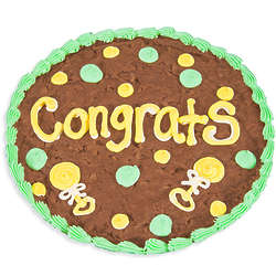 Congrats Baby Brownie Cake with Green Icing