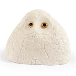 Medium Stone Owl Figurine in White