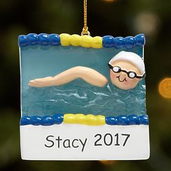 Personalized Swimmer Ornament