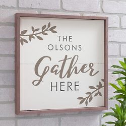 Personalized Family Gathers Here Wall Decor