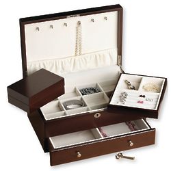 Dark Walnut Jewelry Box with Mini Box