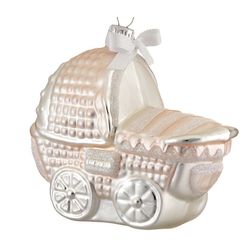 Personalized Light Pink Baby Carriage Ornament