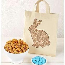 Bunny and Chick Easter Tote with Caramel Corn and Robbins' Eggs