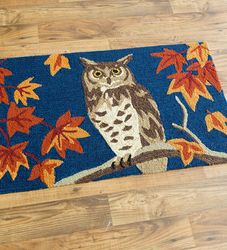 Owl and Fall Leaves Indoor/Outdoor Rug