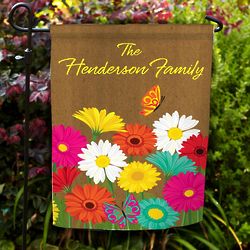 Personalized Spring Flowers Garden Flag
