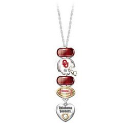 Go Sooners Number One Fan Charm Necklace