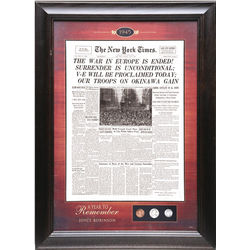 New York Times Personalized Framed Page with Coins
