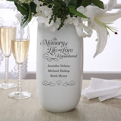 In Memory Personalized Wedding Vase