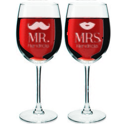 Mr. and Mrs. Personalized Wine Glasses