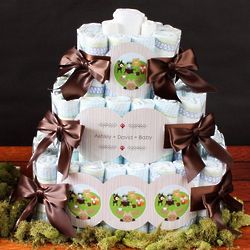 Personalized 2 Tier Baby Shower Diaper Cake
