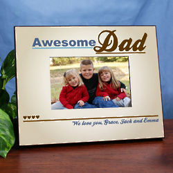 Personalized Awesome Dad Printed Picture Frame