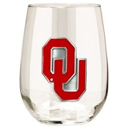 Oklahoma University Stemless Wine Glass