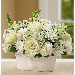 Peace and Healing White Sympathy Bouquet