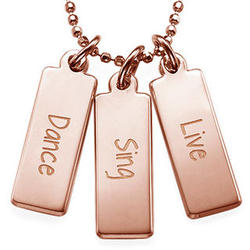 Dance, Sing, Live Inspirational Rose-Gold Plated Necklace