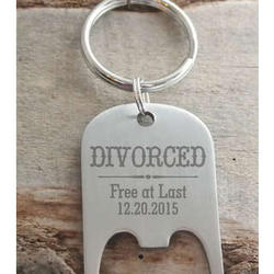 Divorced Free at Last Personalized Bottle Opener Key Ring