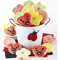 Ladybugs and Flower Cookies Gift Pail