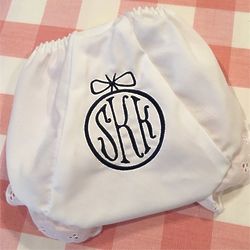 Personalized Embroidered Monogram Ornament Baby Bloomers