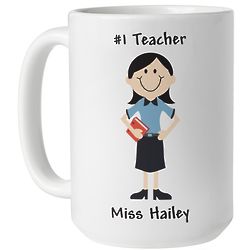 Personalized #1 Teacher Character Mug